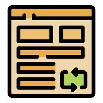 página web refrescante contenido con recargar botón vector
