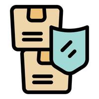 Parcel security, shield protecting cardboard boxes during shipping vector