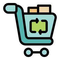 Shopping cart representing recycling and sustainable consumerism vector