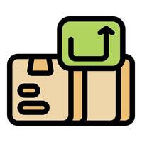 Cardboard box with up arrow sign for shipping and handling instructions vector