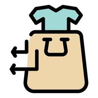 Returning clothes to the store for refund or exchange vector
