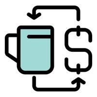 Coffee fund investing and growth, a cycle of profit and caffeine vector