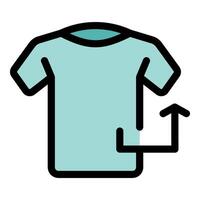 T shirt size increasing with up arrow showing growth and enlargement vector