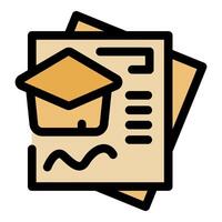 Graduation certificate representing academic achievement and successful completion of studies vector