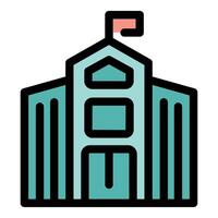 University building waving flag showing education and learning vector
