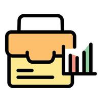 Business portfolio generating increasing bar graph report vector