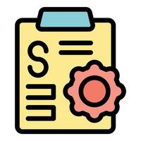 Clipboard with engineering stamp representing standard operating procedure vector