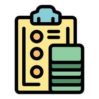 Clipboard with checklist and server rack, managing data center operations vector