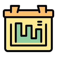 Calendar showing growth chart with increasing bars for business planning and finance analysis vector