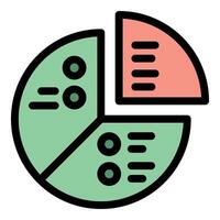 Colorful pie chart representing market share and data analysis vector
