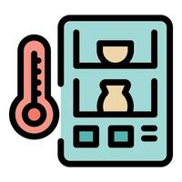Refrigerator temperature monitoring with thermometer displaying ideal cooling level vector