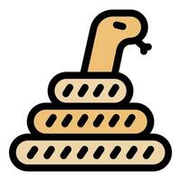 Stacked coiled snake showing threatening posture vector