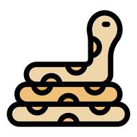 Coiled snake resting on a stack of logs, showing its distinctive pattern vector