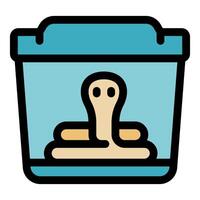 Cobra snake resting in a terrarium, exhibiting grace and power vector