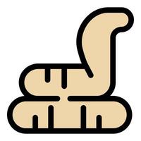 Worm crawling and winding on ground, nature's simple creature vector