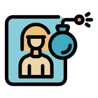 Bomb threatening user profile picture with lit fuse vector