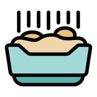 Steaming hot mashed potatoes with melted butter in a bowl vector