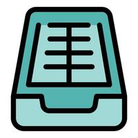 Archive box storing files and documents for easy organization vector