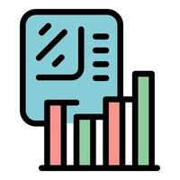 Data report generating colorful bar graph for business analysis vector
