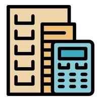 Calculating building costs with calculator and documents vector