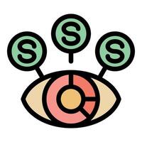 Eye watching money, showing financial vision and profitable opportunities vector