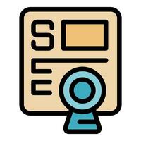 Search engine optimization strategy involving webcam and website page vector