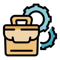 Work bag and gears representing automation and technological advancement vector