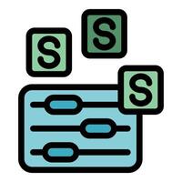 Spreadsheet software representing saving money and business management vector