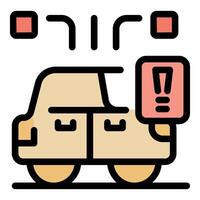 Car showing warning sign, signaling potential problems or malfunctions vector