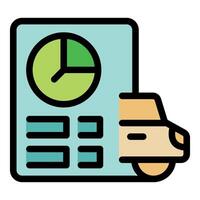 Car sharing app showing statistics with pie chart and clock vector