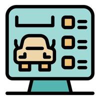 Online car marketplace showing vehicle listing and options on computer screen vector