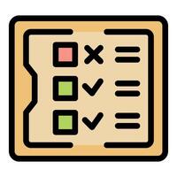 Online survey showing checkmarks and crosses on clipboard vector