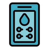 Smart irrigation controller managing water resources on mobile device vector