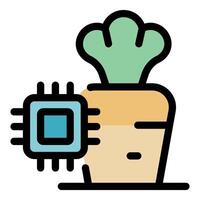 Gmo turnip improving growing process with microchip technology vector