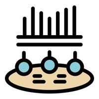 Smart farm technology managing crops with sensors and analyzing data chart vector