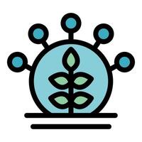 Growing plant connected to digital network representing smart farming and agriculture technology vector