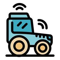 Smart farming tractor using wireless technology for precision agriculture vector