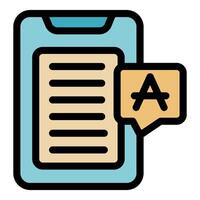 Smartphone showing text file and autocorrecting spelling errors vector