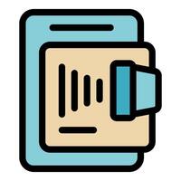 Smartphone scanning barcode with nfc technology for mobile payment vector