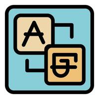 Online translator converting letter a to letter g, changing language and communication vector
