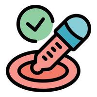 Express blood test providing accurate results with green checkmark symbol vector