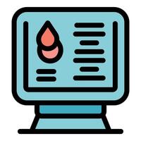 Online blood test medical analysis displaying on computer screen vector