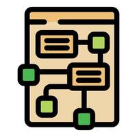 Algorithm developing showing connections and data flowing vector