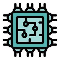 Electronic microchip showing complex circuitry and connections vector