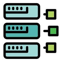 Data storage units showing different levels of capacity and performance vector