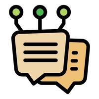 Digital chat bubbles exchanging information with wireless connection vector