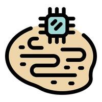 Electronic microchip transforming a potato, symbolizing gmo food production vector