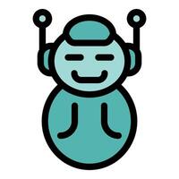 Chatbot smiling and listening with antennas displaying happiness and connection vector