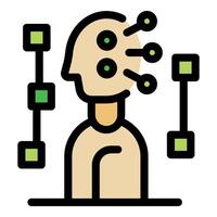 Person expanding mind and exploring new possibilities with neural connections vector
