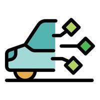 Car sharing service sending location through gps tracking system vector